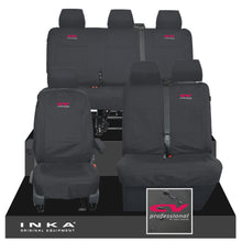 Load image into Gallery viewer, VW Transporter T6.1, T6, T5.1 Front 1+2 & Rear Triple Tailored Waterproof Seat Covers Black MY 10-24