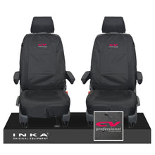 Load image into Gallery viewer, VW Transporter Shuttle T6.1, T6 Front 1+1 Tailored Waterproof Seat Covers Black MY-15-23