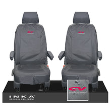 Load image into Gallery viewer, VW Transporter Shuttle T6.1, T6 Front 1+1 Tailored Waterproof Seat Covers Grey MY-15-23