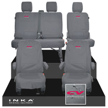 Load image into Gallery viewer, VW Transporter T6.1, T6, T5.1 Front 1+1 & Rear 2+1 Tailored Waterproof Seat Covers Grey MY 10-24