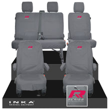 Load image into Gallery viewer, VW Transporter T6.1, T6, T5.1 Front 1+1 & Rear 2+1 Tailored Waterproof Seat Covers Grey MY 10-24