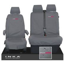 Load image into Gallery viewer, VW Transporter Shuttle T6.1, T6 Front 1+2 Tailored Waterproof Seat Covers Grey MY-15-23