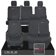 Load image into Gallery viewer, VW Transporter T6.1, T6, T5.1 Front 1+2 & Rear 2+1 Tailored Waterproof Seat Covers Black MY-10-24