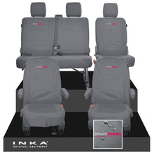 Load image into Gallery viewer, VW Transporter T6.1, T6, T5.1 Front 1+1 & Rear 2+1 Tailored Waterproof Seat Covers Grey MY 10-24