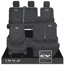 Load image into Gallery viewer, VW Transporter T6.1, T6, T5.1 Front 1+2 & Rear 2+1 Tailored Waterproof Seat Covers Black MY-10-24