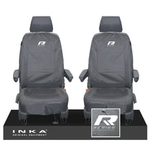 Load image into Gallery viewer, VW Transporter Shuttle T6.1, T6 Front 1+1 Tailored Waterproof Seat Covers Grey MY-15-23