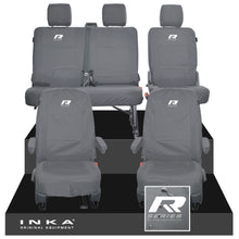 Load image into Gallery viewer, VW Transporter T6.1, T6, T5.1 Front 1+1 & Rear 2+1 Tailored Waterproof Seat Covers Grey MY 10-24