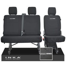Load image into Gallery viewer, VW Transporter T6.1, T6 INKA Rear Set 2+1 Tailored Waterproof Seat Covers Black