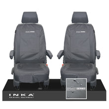 Load image into Gallery viewer, VW Transporter Shuttle T6.1, T6 Front 1+1 Tailored Waterproof Seat Covers Grey MY-15-23