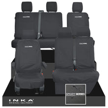 Load image into Gallery viewer, VW Transporter T6.1, T6, T5.1 Front 1+2 & Rear 2+1 Tailored Waterproof Seat Covers Black MY-10-24