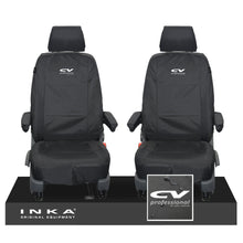 Load image into Gallery viewer, VW Transporter Shuttle T6.1, T6 Front 1+1 Tailored Waterproof Seat Covers Black MY-15-23