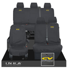 Load image into Gallery viewer, VW Transporter T6.1, T6, T5.1 Front 1+2 & Rear Triple Tailored Waterproof Seat Covers Black MY 10-24