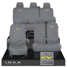 Load image into Gallery viewer, VW Transporter T6.1, T6, T5.1 Front 1+2 & Rear Triple Tailored Waterproof Seat Covers Grey MY 10-24