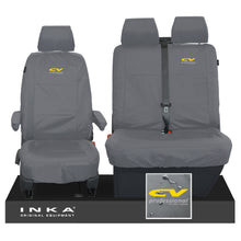 Load image into Gallery viewer, VW Transporter Shuttle T6.1, T6 Front 1+2 Tailored Waterproof Seat Covers Grey MY-15-23