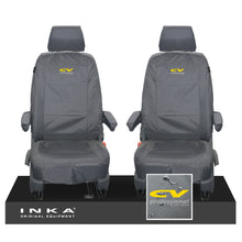 Load image into Gallery viewer, VW Transporter Shuttle T6.1, T6 Front 1+1 Tailored Waterproof Seat Covers Grey MY-15-23
