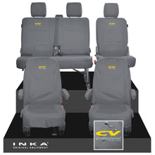 Load image into Gallery viewer, VW Transporter T6.1, T6, T5.1 Front 1+1 & Rear 2+1 Tailored Waterproof Seat Covers Grey MY 10-24