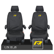 Load image into Gallery viewer, VW Transporter Shuttle T6.1, T6 Front 1+1 Tailored Waterproof Seat Covers Black MY-15-23