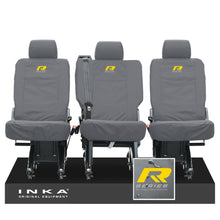 Load image into Gallery viewer, VW Transporter Shuttle T6.1, T6 Rear 1+1+1 Tailored Waterproof Seat Covers Grey MY-15-23