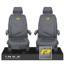 Load image into Gallery viewer, VW Transporter Shuttle T6.1, T6 Front 1+1 Tailored Waterproof Seat Covers Grey MY-15-23