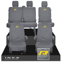 Load image into Gallery viewer, VW Transporter T6.1, T6, T5.1 Front 1+1 & Rear 2+1 Tailored Waterproof Seat Covers Grey MY 10-24