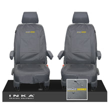 Load image into Gallery viewer, VW Transporter Shuttle T6.1, T6 Front 1+1 Tailored Waterproof Seat Covers Grey MY-15-23
