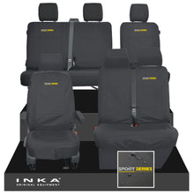Load image into Gallery viewer, VW Transporter T6.1, T6, T5.1 Front 1+2 & Rear 2+1 Tailored Waterproof Seat Covers Black MY-10-24