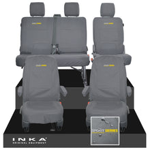 Load image into Gallery viewer, VW Transporter T6.1, T6, T5.1 Front 1+1 & Rear 2+1 Tailored Waterproof Seat Covers Grey MY 10-24