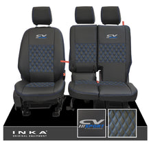 Load image into Gallery viewer, Ford Transit Connect Front 1+2 INKA Bentley Leatherette Tailored Seat Covers Black MY13-24