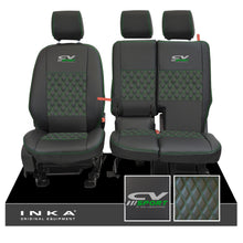 Load image into Gallery viewer, Ford Transit Connect Front 1+2 INKA Bentley Leatherette Tailored Seat Covers Black MY13-24