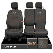 Load image into Gallery viewer, Ford Transit Connect Front 1+2 INKA Bentley Leatherette Tailored Seat Covers Black MY13-24