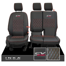 Load image into Gallery viewer, Ford Transit Connect Front 1+2 INKA Bentley Leatherette Tailored Seat Covers Black MY13-24