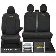 Load image into Gallery viewer, All New Ford Transit Custom INKA Front 1+2 Tailored Waterproof Seat Covers Set Black MY-2024 Onwards
