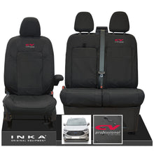 Load image into Gallery viewer, The All New Ford Transit Custom INKA Front 1+2 Tailored Waterproof Seat Covers Set Black MY-2024 Onwards