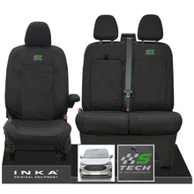 Load image into Gallery viewer, The All New Ford Transit Custom INKA Front 1+2 Tailored Waterproof Seat Covers Set Black MY-2024 Onwards
