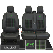 Load image into Gallery viewer, Ford Transit Custom 2012-2023– Inka R Sport Front 1+2 Tailored Leather Look Seat Covers in Tartan