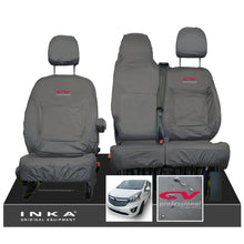 Load image into Gallery viewer, Vauxhall Vivaro B X82 SPORTIVE Front 1+2 INKA Tailored Waterproof Seat Covers Grey MY-14-18 (Choice of 7 Colours)