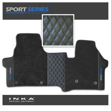 Load image into Gallery viewer, New VW Transporter T7 Sport Series Bentley Leatherette Front Tailored Carpet Floor Mat Black MY25 Onwards
