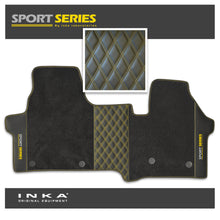 Load image into Gallery viewer, New VW Transporter T7 Sport Series Bentley Leatherette Front Tailored Carpet Floor Mat Black MY25 Onwards