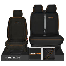 Load image into Gallery viewer, New VW Transporter T6.1, T6, T5.1 SPORT-Series Front 1+2 INKA Heavy Duty Tailored Seat Covers Black Fits Panel Van & Kombi