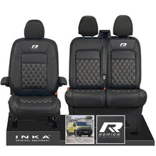 Load image into Gallery viewer, New VW Transporter T7 Panel Van INKA Front Bentley Leatherette Tailored Seat Cover Set Black MY25 Onwards