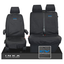 Load image into Gallery viewer, VW Transporter Shuttle T6.1, T6 Front 1+2 Tailored Waterproof Seat Covers Black MY-15-23