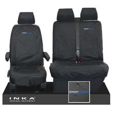 Load image into Gallery viewer, VW Transporter Shuttle T6.1, T6 Front 1+2 Tailored Waterproof Seat Covers Black MY-15-23