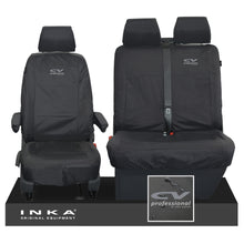 Load image into Gallery viewer, VW Transporter T6.1,T6,T5.1 INKA Front Set 1+2 Tailored Waterproof Seat Covers Black