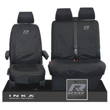 Load image into Gallery viewer, VW Transporter Shuttle T6.1, T6 Front 1+2 Tailored Waterproof Seat Covers Black MY-15-23
