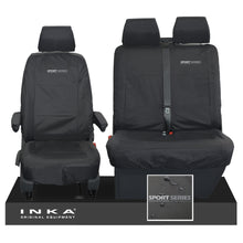 Load image into Gallery viewer, VW Transporter Shuttle T6.1, T6 Front 1+2 Tailored Waterproof Seat Covers Black MY-15-23