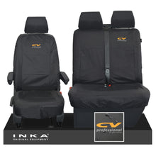 Load image into Gallery viewer, VW Transporter T6.1,T6,T5.1 INKA Front Set 1+2 Tailored Waterproof Seat Covers Black