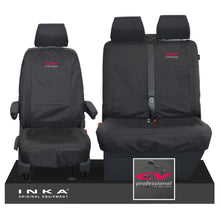 Load image into Gallery viewer, VW Transporter T6.1,T6,T5.1 INKA Front Set 1+2 Tailored Waterproof Seat Covers Black