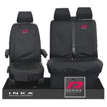 Load image into Gallery viewer, VW Transporter Shuttle T6.1, T6 Front 1+2 Tailored Waterproof Seat Covers Black MY-15-23