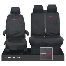 Load image into Gallery viewer, VW Transporter Shuttle T6.1, T6 Front 1+2 Tailored Waterproof Seat Covers Black MY-15-23
