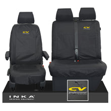 Load image into Gallery viewer, VW Transporter Shuttle T6.1, T6 Front 1+2 Tailored Waterproof Seat Covers Black MY-15-23